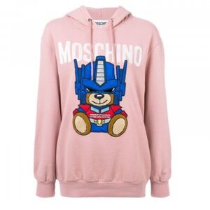Moschino Couture Transformer Teddy Pink Fleece Hoodie